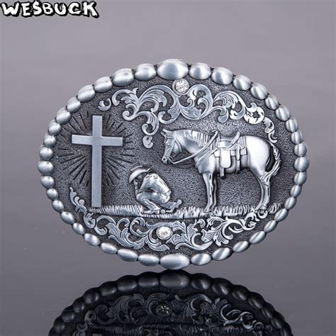 5 Pcs Moq Wesbuck Brand Crossing With Big Stone Metal Belt Buckles For