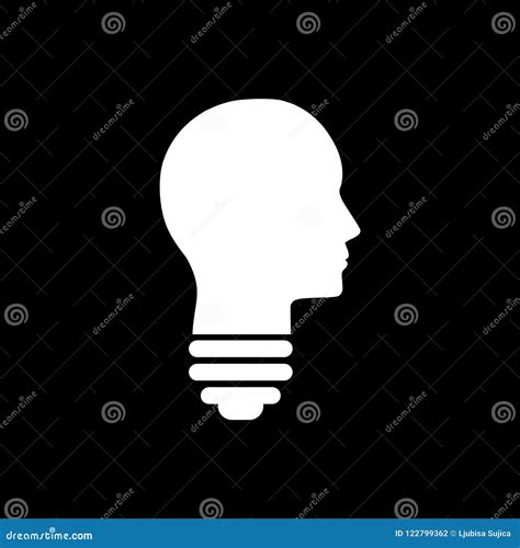 Light Bulb Icon Human Head Simple Vector Icon Or Logo Stock Vector