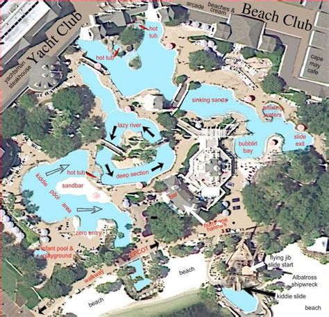 Yacht And Beach Club Pool Map Disney Beach Club Beach Club Resort
