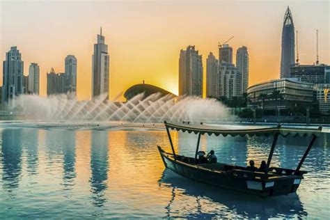 Dubai Fountain Show And Burj Lake Ride By Traditional Boat Getyourguide