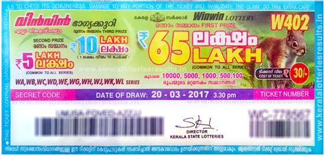 Maybe you would like to learn more about one of these? Kerala Lottery Result : 20.03.2017 Monday WIN-WIN Lottery Results W-402 ~ LIVE:: Kerala Lottery ...