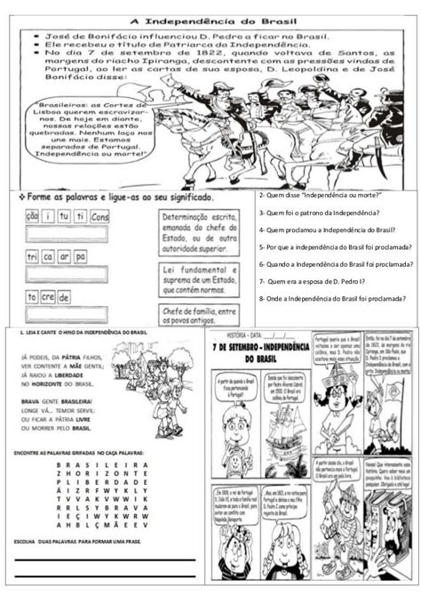 Atividades Independencia Do Brasil Atividades Independencia Do Brasil Independencia Do Brasil