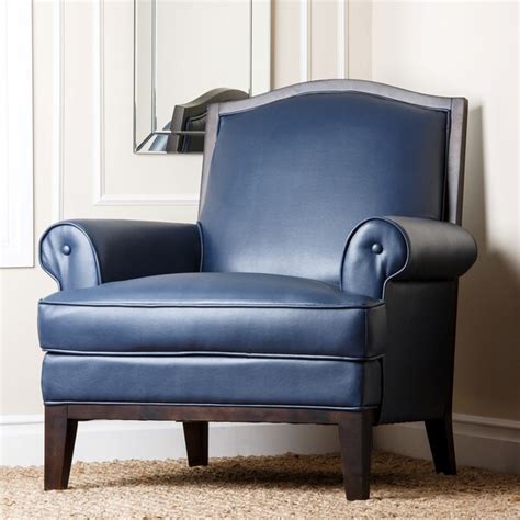 Abbyson Living Kent Royal Blue Bonded Leather Armchair 15992535