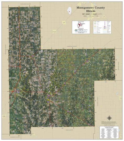Montgomery County Illinois 2022 Aerial Wall Map Mapping Solutions