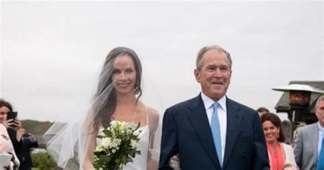 proud george w bush walks daughter barbara down the aisle in surprise wedding starts at 60