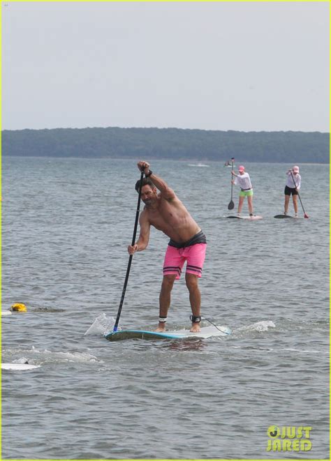 Photo Jason Sehorn Shirtless Paddle Pink Hamptons 11 Photo 3728398 Just Jared