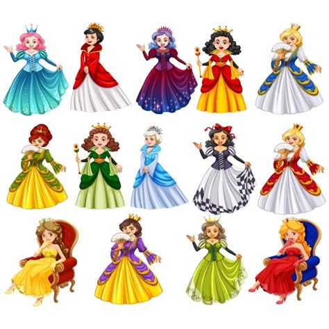 Princesses Of Fairy Tales Vector Premium Download
