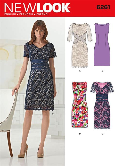 New Look 6261 Misses Dresses With Neck Line Variations Classic