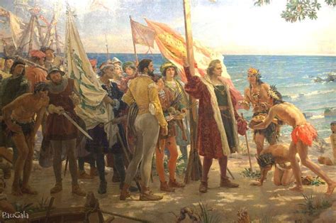 Primer Homenaje A Colón 12 De Octubre De 1492 Jose Garnelo Y Alda