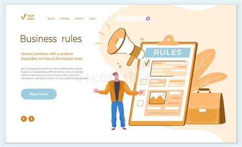 Business Rules Landing Page Template Man Near Rules Checklist