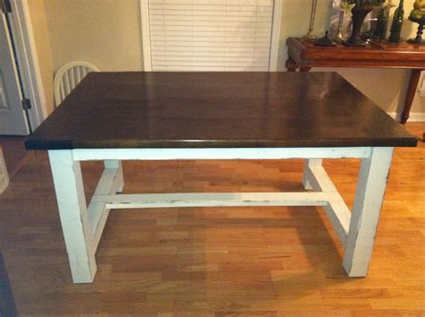 I wanted white legs and a dark top. Ana White | Farmhouse Dining Table - DIY Projects