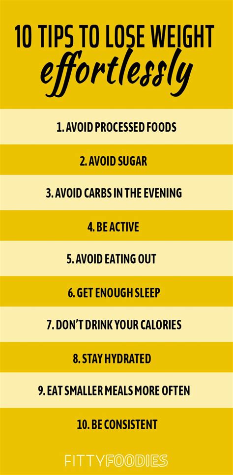 10 Tips To Lose Weight Effortlessly Fittyfoodies