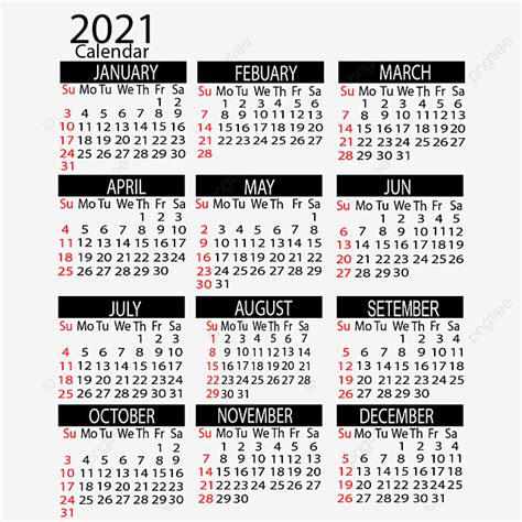 Diseño Vertical Del Calendario De 2021 Años Png Calendario 2021