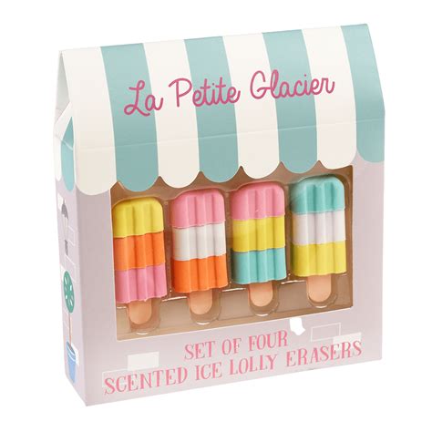 ﻿set Of Four Ice Lolly Erasers ﻿rex London