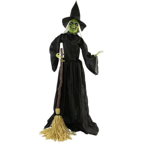 6 Ft Animated Standing Witch Halloween Animatronic Town
