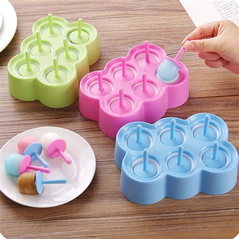 New Arrival 1pc Summer 6 Jelly Shaped Ice Cream Mold Silicone Sticks