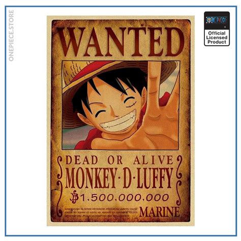 One Piece Anime Wanted Poster Luffy Bounty Official Merch One Piece