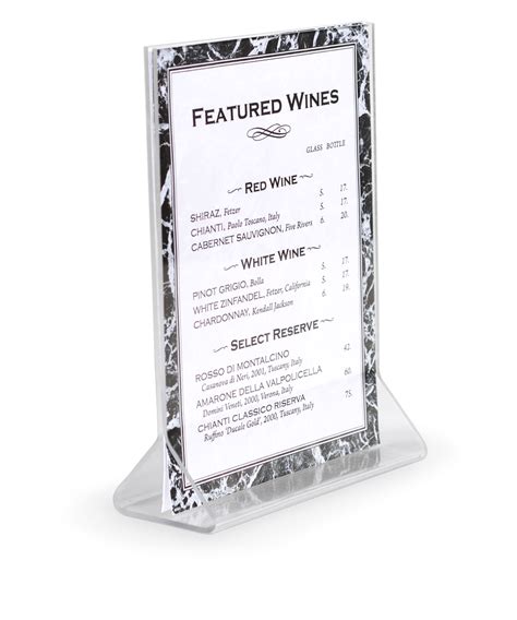 The saint sulpice is a functional card holder that can hold cards, papers or folded notes in its central compartment. Clear Acrylic Card Holders - Restaurant Table Tents