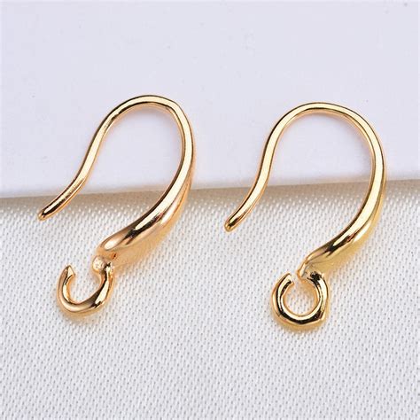 100 14K Gold Filled Glossy Plain Earring Hooks Earing With Etsy