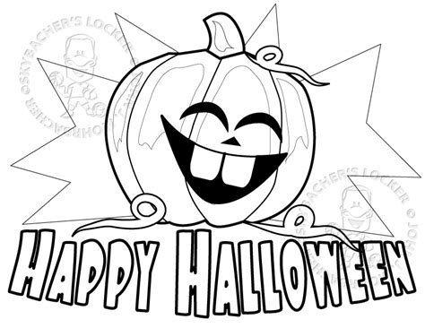 Download Free Happy Halloween Coloring Page | Skybacher's Locker