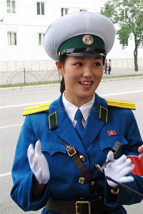 Polizie Stradali Femminili Nel Korea Di Nord Fotografia Stock