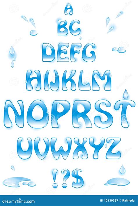 Water Alphabet Water Letters Set Royalty Free Stock Photography