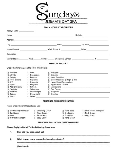 Facial Intake Form Fill Out And Sign Printable Pdf Template Signnow My Xxx Hot Girl