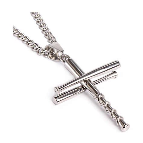 Also it comes in silver and black colors. Sterling Silver Baseball Bat Cross Pendant w/ 20 inch ...