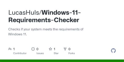 Github Lucashulswindows 11 Requirements Checker Checks If Your