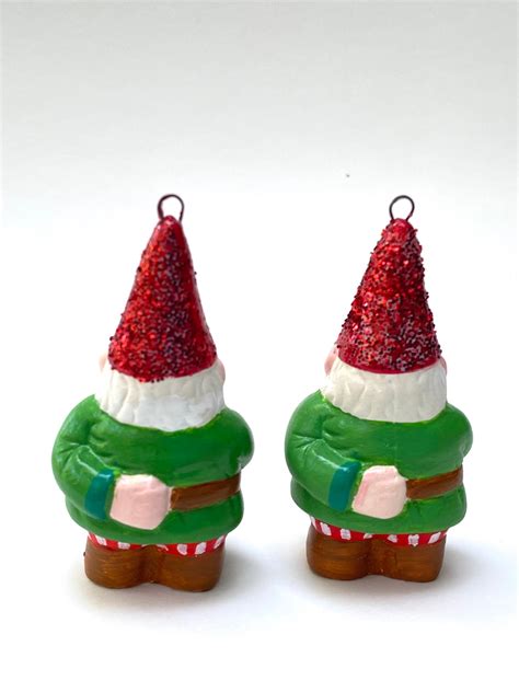 One 3 Ceramic Gnome Christmas Ornament Etsy Uk