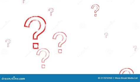 Illustration Of Multiple Question Marks With Red Outline On White