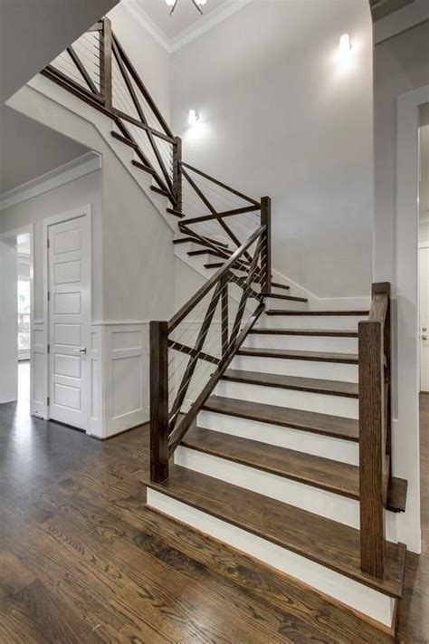 Sublimez votre intérieur avec joa ! Make your stairs stand out! Cable wires and a dark wood ...