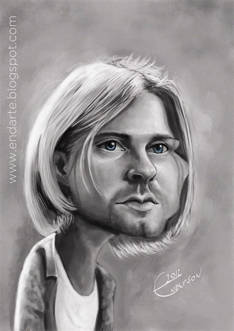 Caricature Kurt Cobain By Enderson Santos Caricatures Caricature Art Kurt Cobain Rock N Roll