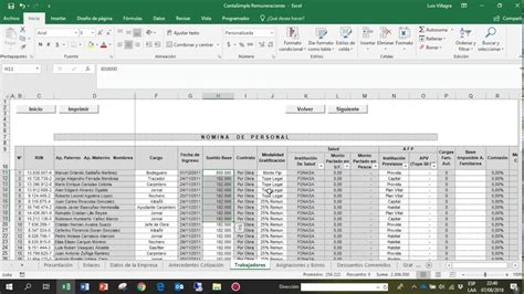 Remuneraciones 2018 Planilla Excel 2018 Para Amantes De Contabilidad