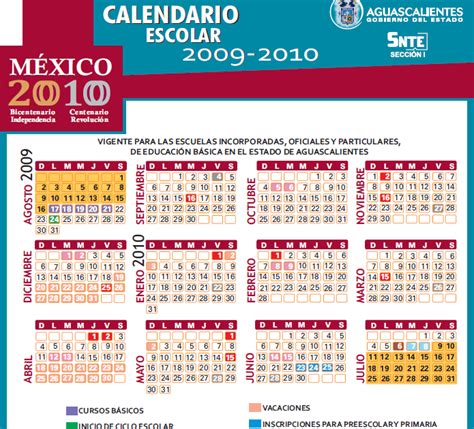 Cabronsito Calendario Escolar 2009 2010 Aguascalientes México