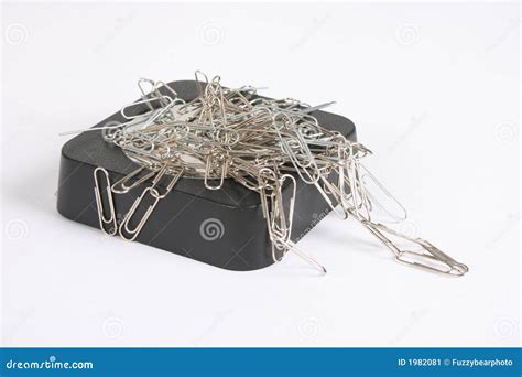 Paper Clips Attached To Magnet Stock Image Image Of Mass Indoors