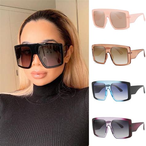Huge Oversized Xxl Square Sunglasses Women Driving Outdoor Shades Shield Glasses Ebay