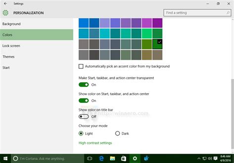 Enable Colored Taskbar But Keep Title Bars White In Windows 10