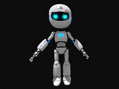 3d Model Cute Robot Rigged 1 Male 3d Model Low Poly Vr Ar Low Poly