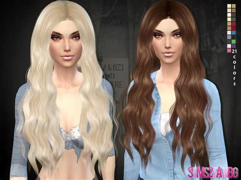 Long Wavy Hair By Sims2fanbg At Tsr Sims 4 Nexus