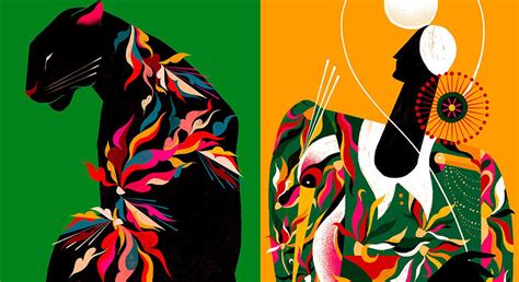 The focus is on shapely figures and ornamenting them with pattern, texture. Combinando cores vibrantes e formas simples, o ilustrador ...