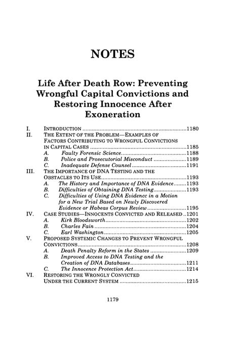 Life After Death Row Preventing Wrongful Capital Convictions And