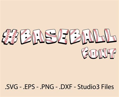 Baseball Font Vectors Alphabet Cutting Files