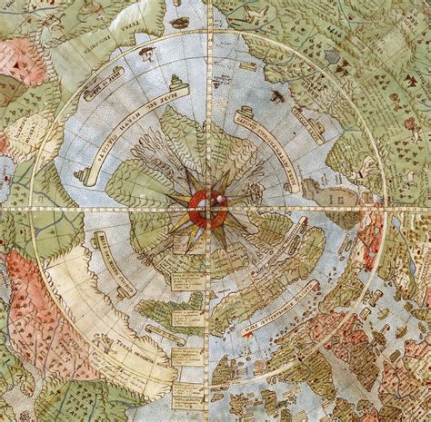 Flat Earth Map Of The World 1587 Urbano Monte Poster Art Globe 20x20 Ebay