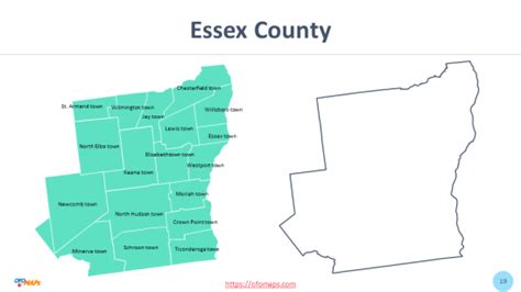 New York Essex County Map With Towns And Cities 19 OFO Maps