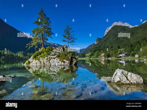 View Of The Hintersee Lake Near Ramsau In The Berchtesgaden National