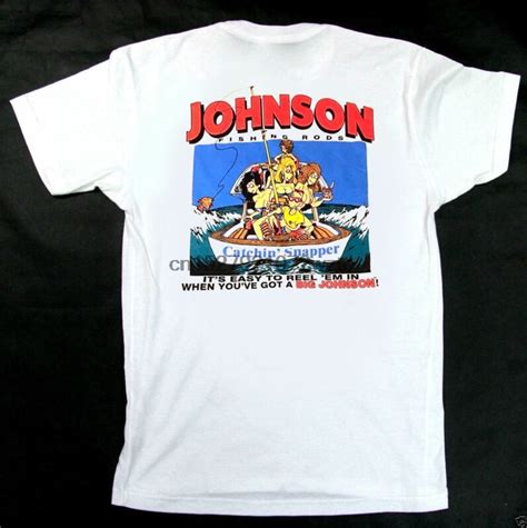 New 90s Big Johnson T Shirt Fishing Rods Reel Cotton Tee Vintage Rare