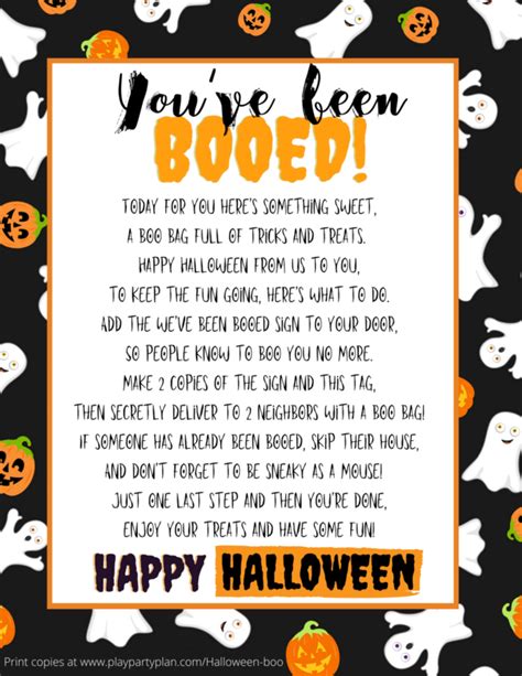 Free Youve Been Booed Signs And Halloween Boo Ideas Play Party Plan