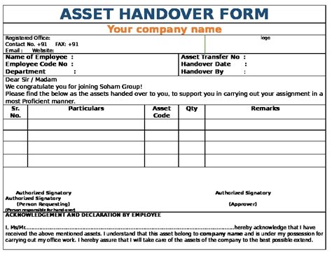 General building information handover guide example. Download PDF - Company Asset Handover Form 6nq8ywv2g2nw