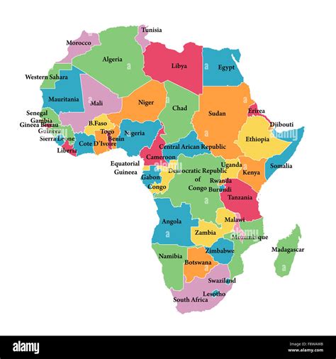 Mapa Editable De África Fotografía De Stock Alamy